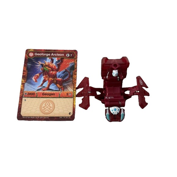 Bakugan Other - Bakugan GeoForge Arachnia Red Haos Geogan Rising B2200 Battle Brawlers With card